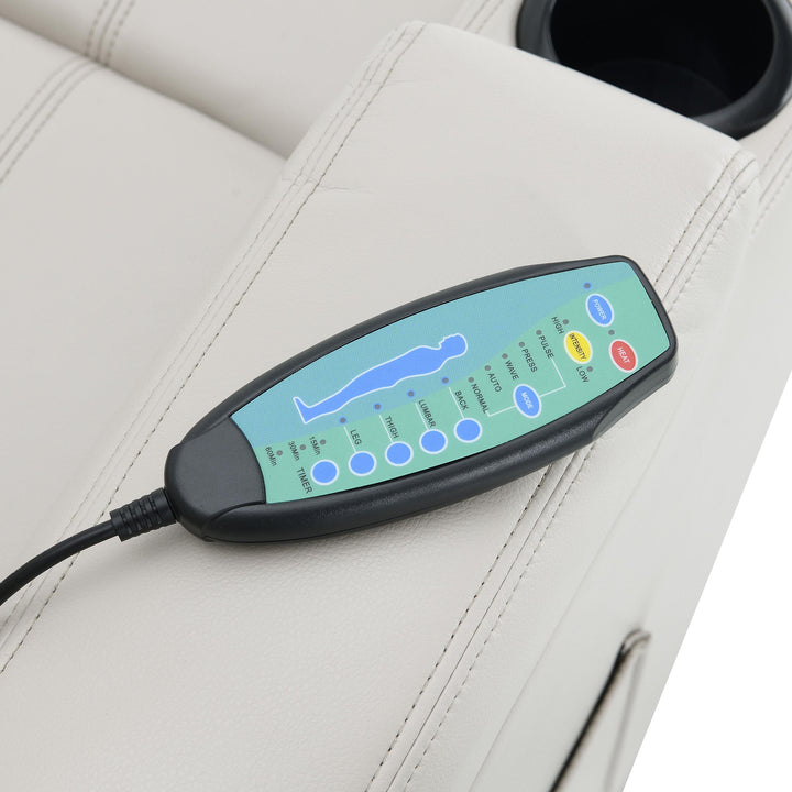 Coaster Furniture 600497P Sanger Upholstered Power Lift Massage Recliner Champagne