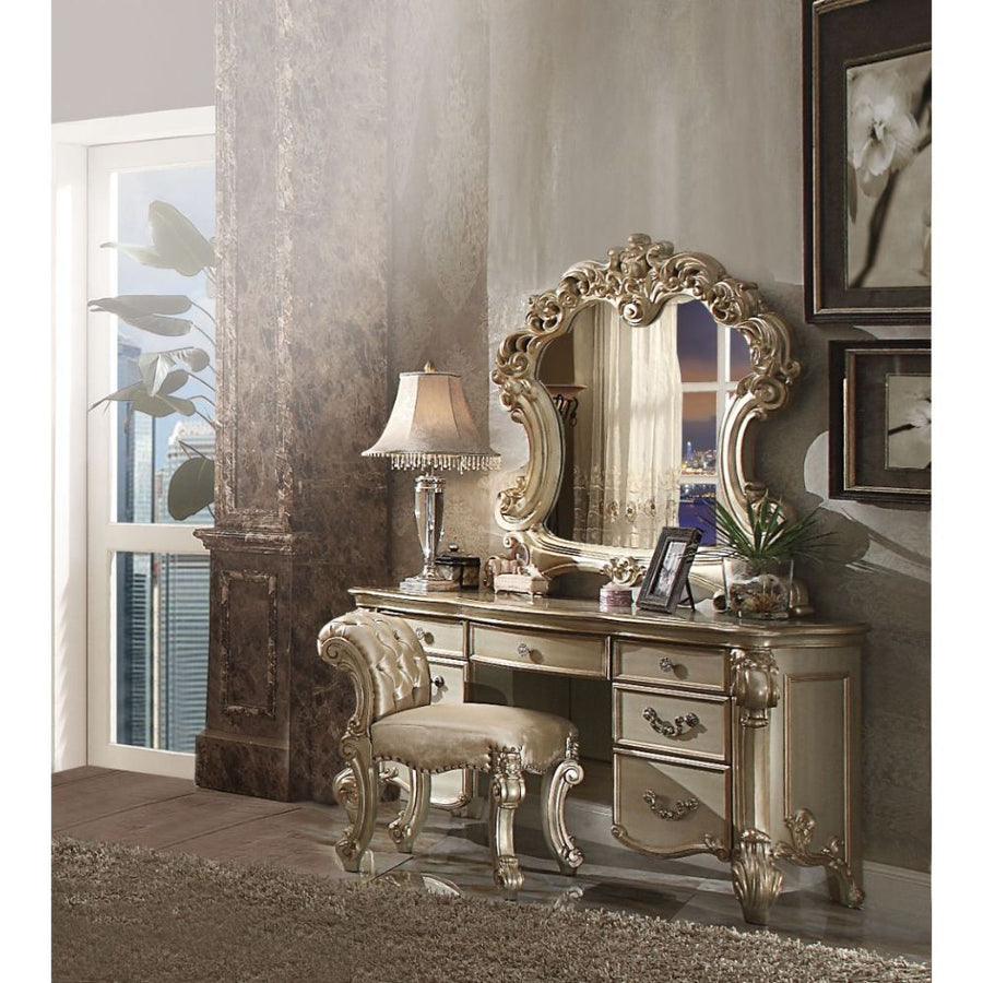 ACME Furniture Vendome Vanity Desk Gold Patina & Bone