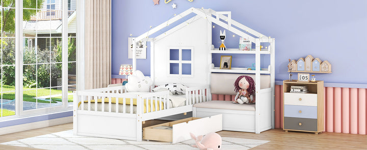 twin-size-house-bed-two-drawers-sofa-and-storage-shelf-white