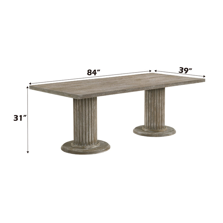 Gabrian Dining Table in Reclaimed Gray - dimensions