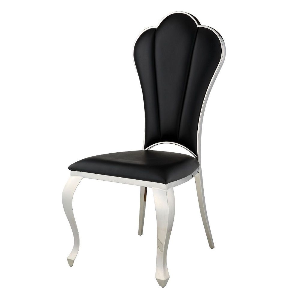 Cyrene - 43" Side Chair Set of 2) - Black Synthetic Leather