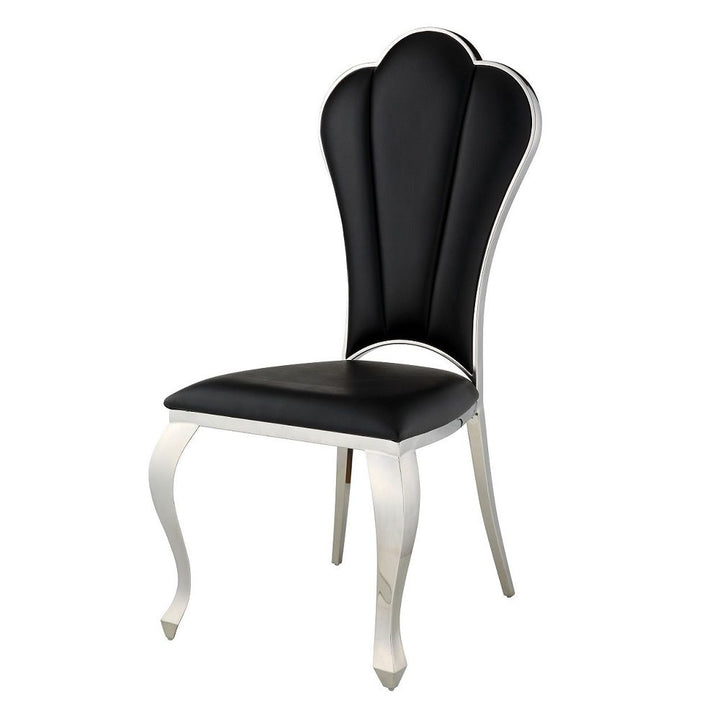 Cyrene - 43" Side Chair Set of 2) - Black Synthetic Leather