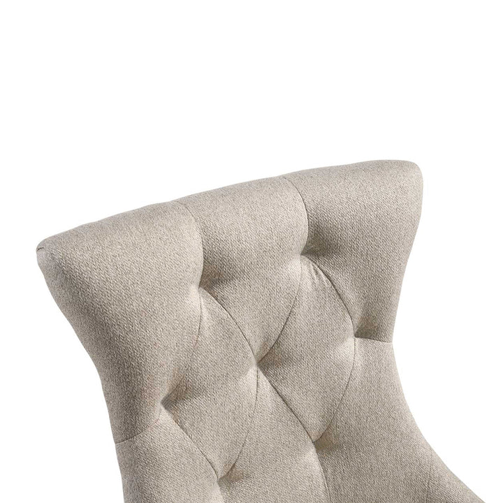 Gabrian Side Chair (Set-2) in Two-tone Beige Fabric &amp; Reclaimed Gray Finish