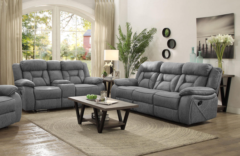Coaster Furniture 602261-S2 Higgins 2-piece Upholstered Motion Reclining Sofa Set Grey