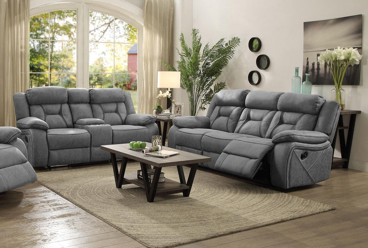 Coaster Furniture 602261-S2 Higgins 2-Piece Upholstered Motion Reclining Sofa Set Grey