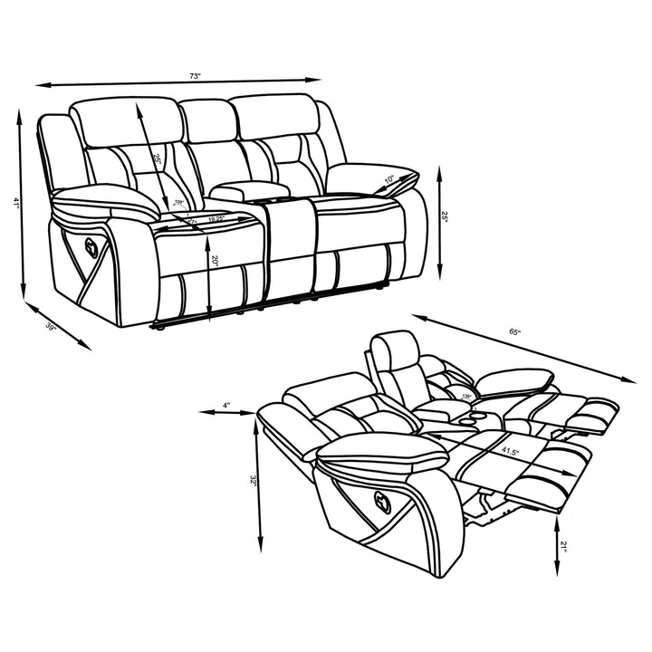Coaster Furniture 602261-S2 Higgins 2-piece Upholstered Motion Reclining Sofa Set Grey
