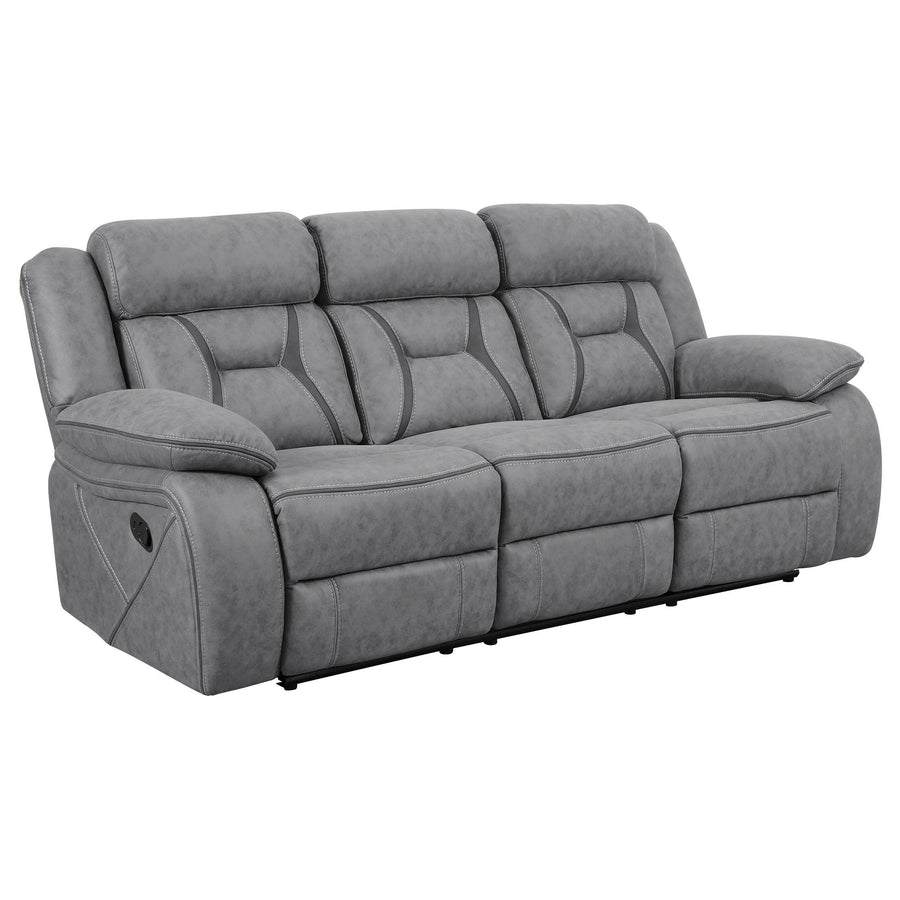 Coaster Furniture 602261 Higgins Upholstered Motion Reclining Sofa Grey