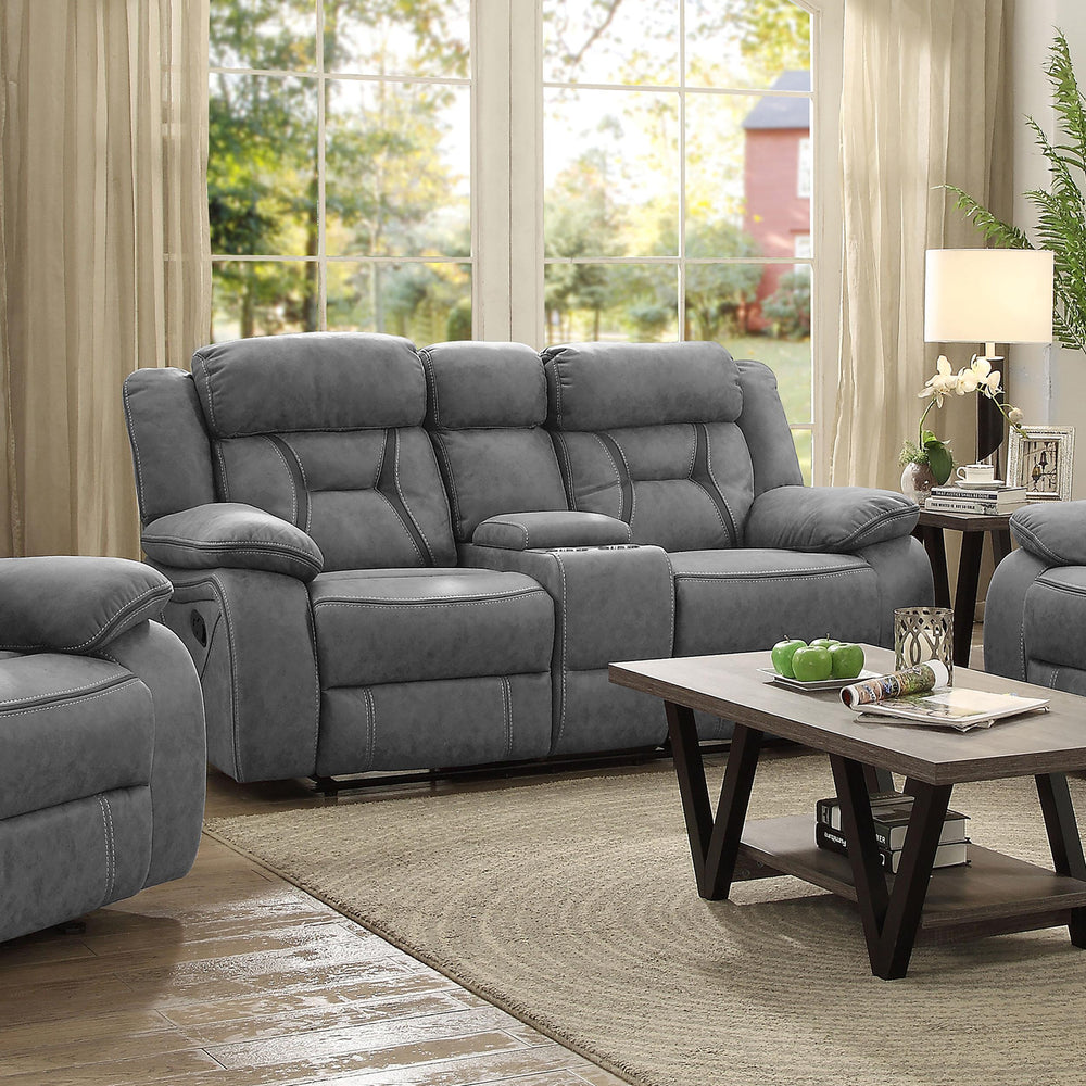 Coaster Furniture 602262 Higgins Upholstered Motion Reclining Loveseat Grey