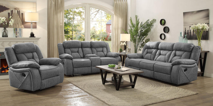 Coaster Furniture 602262 Higgins Upholstered Motion Reclining Loveseat Grey
