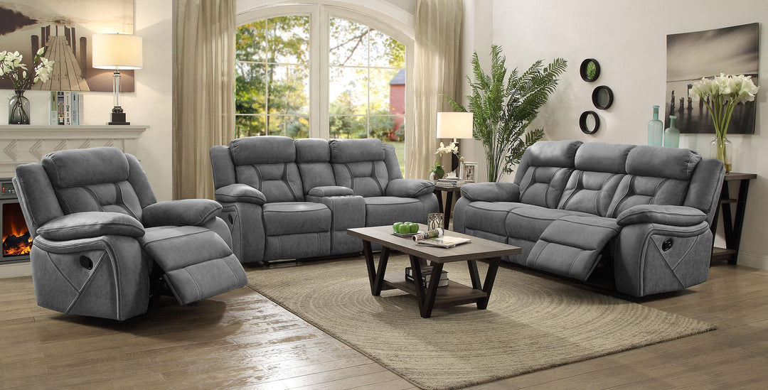 Coaster Furniture 602262 Higgins Upholstered Motion Reclining Loveseat Grey
