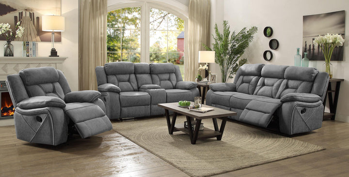 Coaster Furniture 602262 Higgins Upholstered Motion Reclining Loveseat Grey