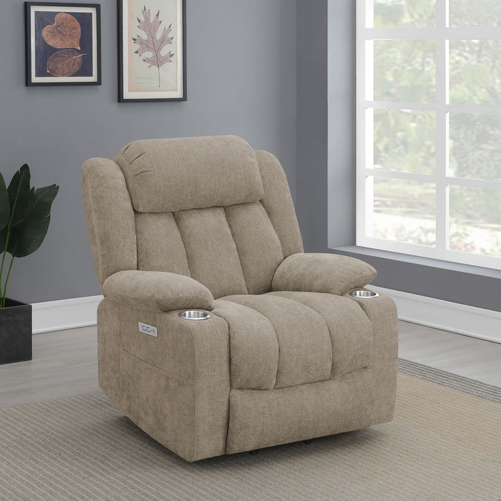 Houston - Upholstered Power Lift Recliner Chair - Camel