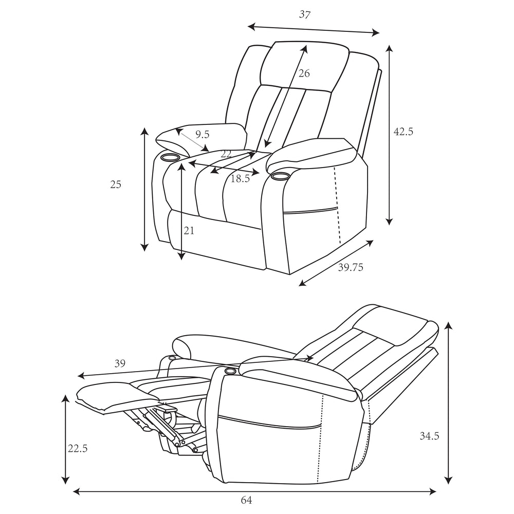 Houston - Upholstered Power Lift Recliner Chair - Camel