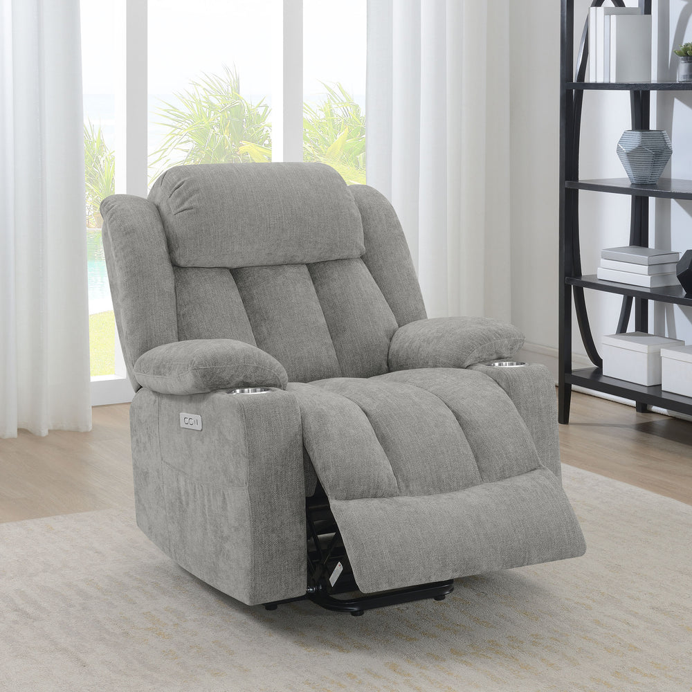 Houston - Upholstered Power Lift Recliner - Gray