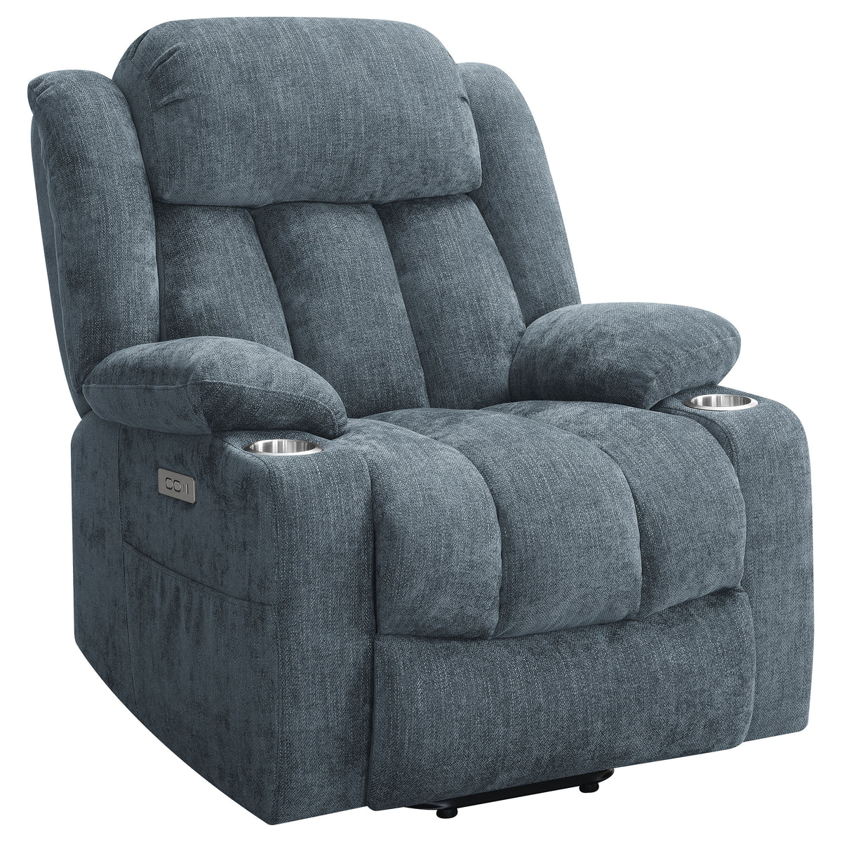 Houston - Upholstered Power Lift Recliner - Slate Blue