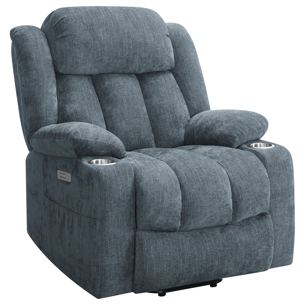 Houston - Upholstered Power Lift Recliner - Slate Blue