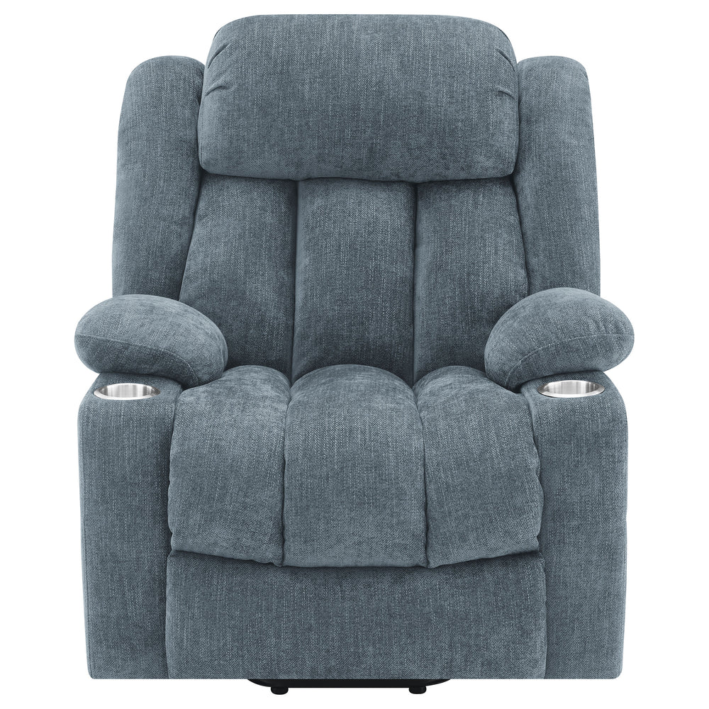 Houston - Upholstered Power Lift Recliner - Slate Blue
