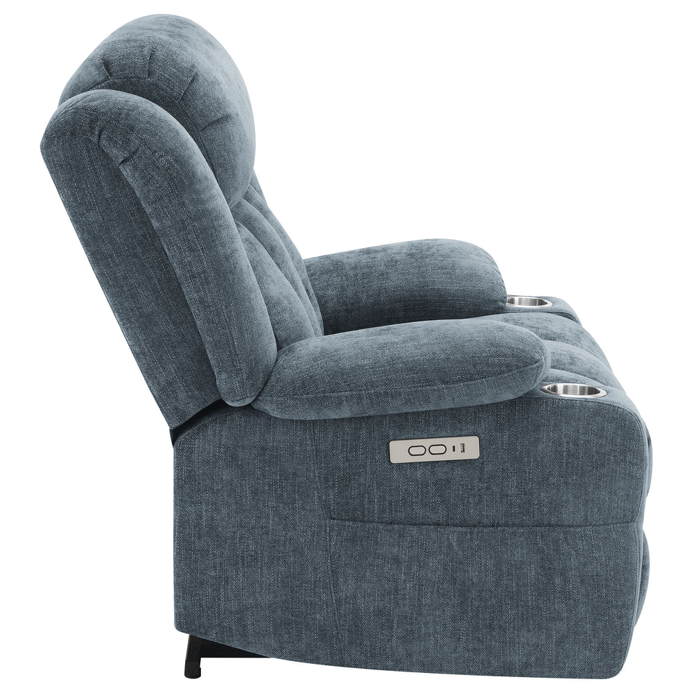 Houston - Upholstered Power Lift Recliner - Slate Blue