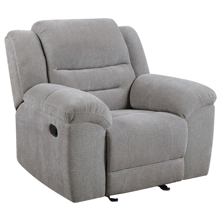 Coaster Furniture 602553 Gilson Chenille Upholstered Glider Recliner Chair Grey