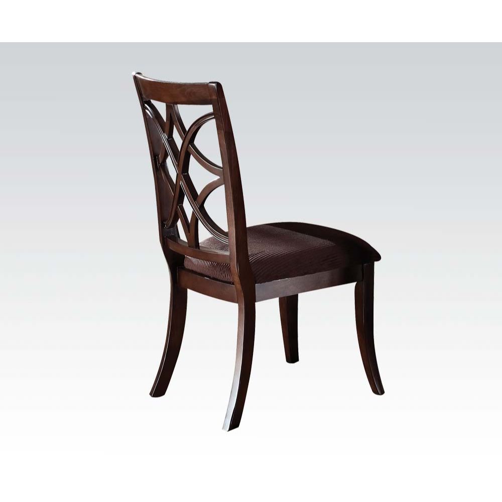Keenan Side Chair (Set of 2) - Brown Microfiber & Dark Walnut