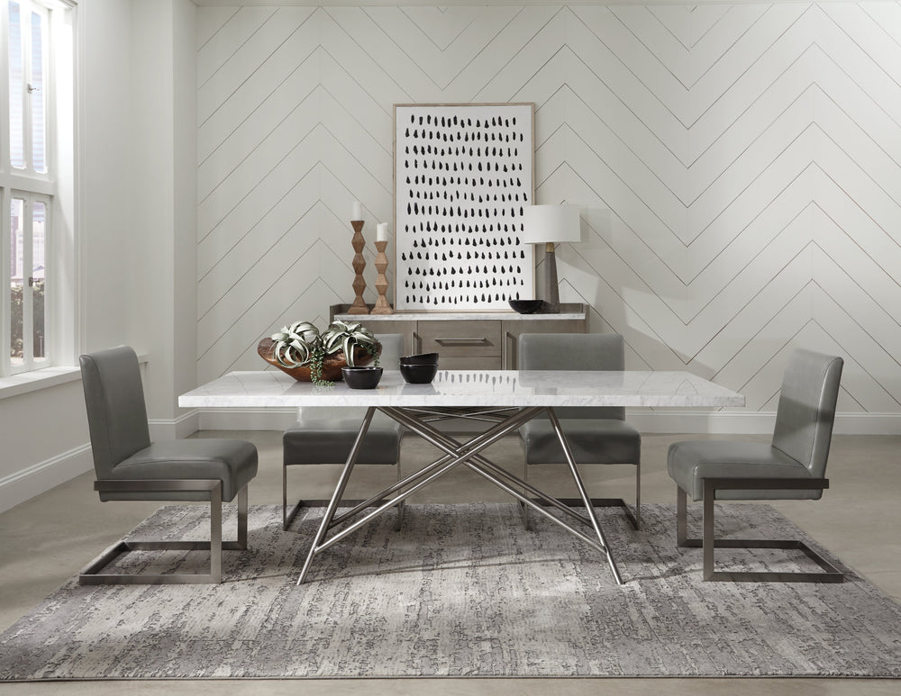 Coral Marble Rectangular Dining Table