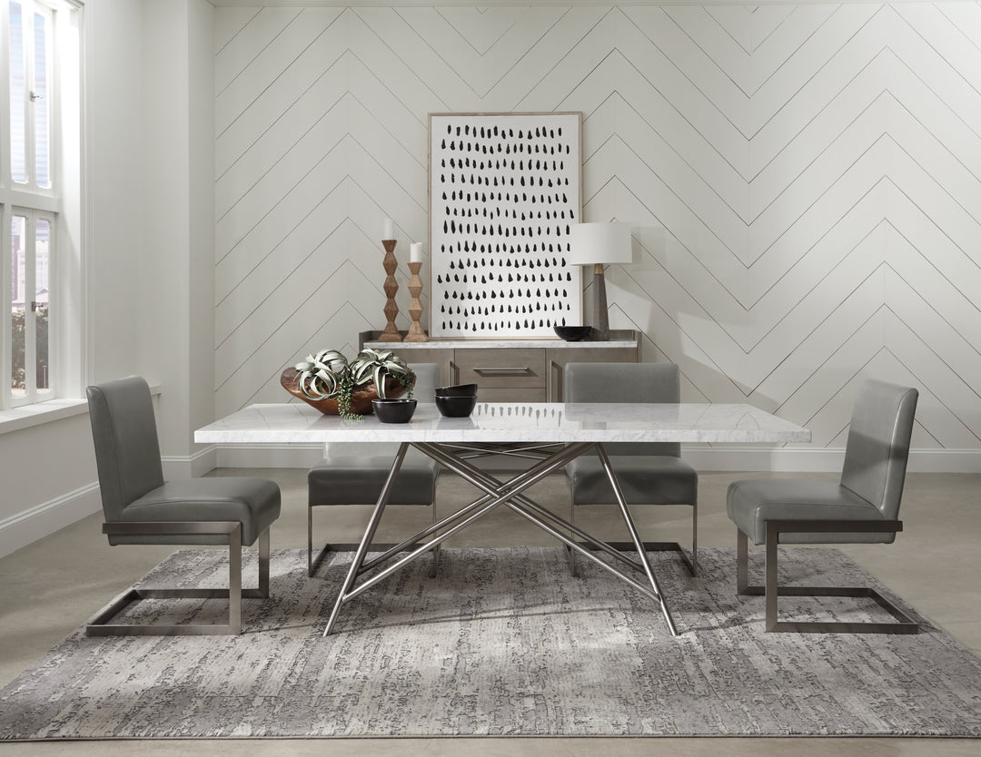 Modus Furniture 3N2560 Coral Marble Rectangular Dining Table