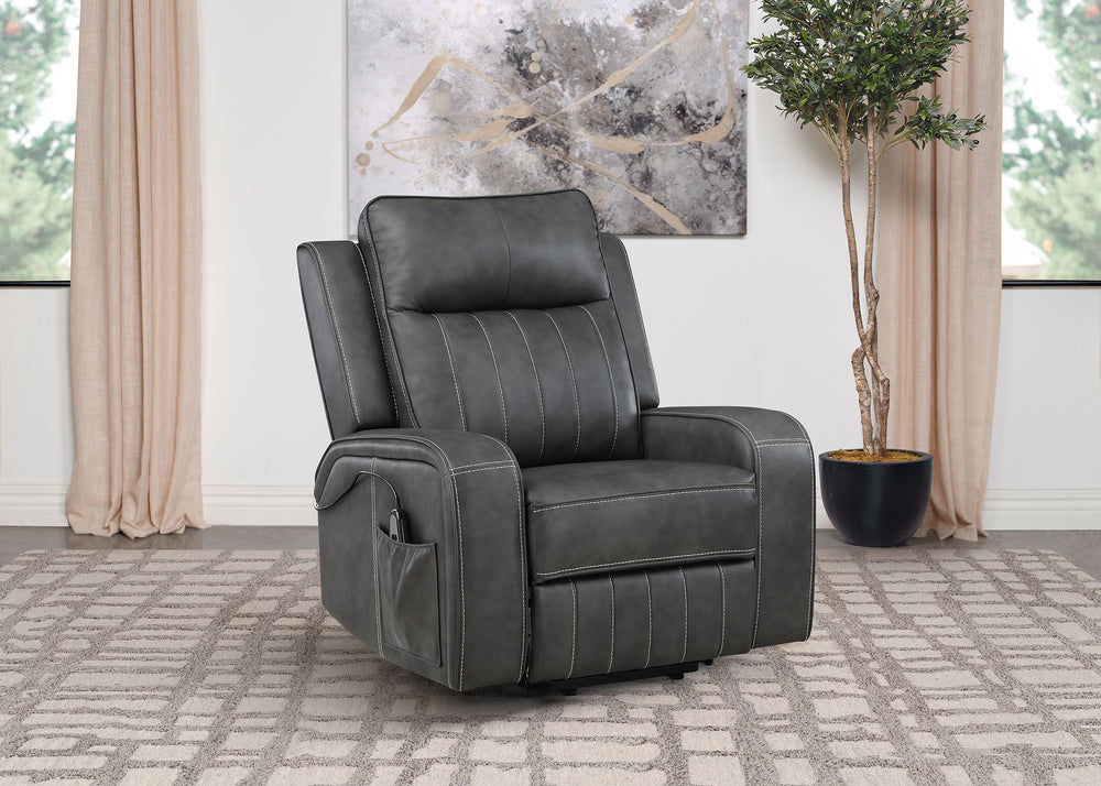 Raelynn - Upholstered Power Lift Recliner Chair - Gray