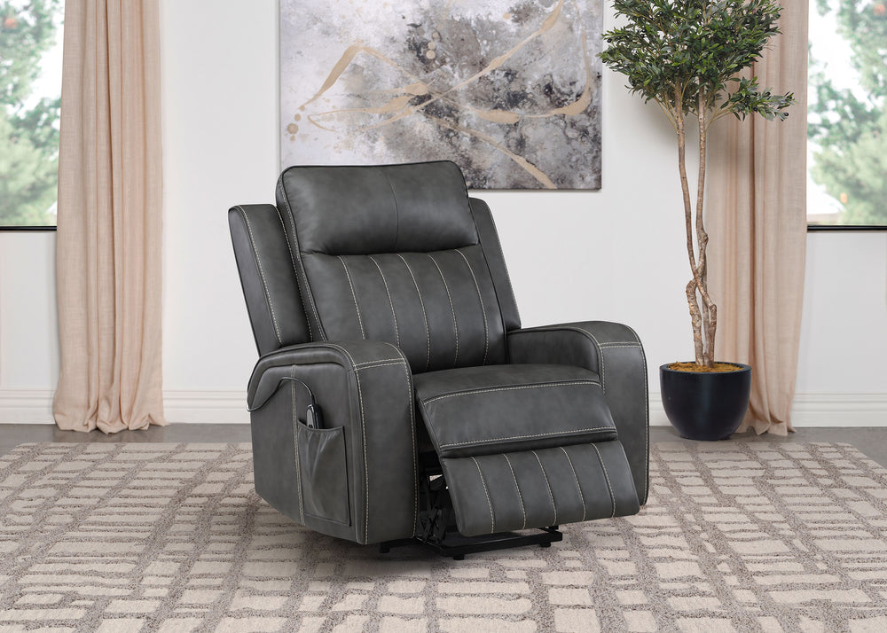 Raelynn - Upholstered Power Lift Recliner Chair - Gray