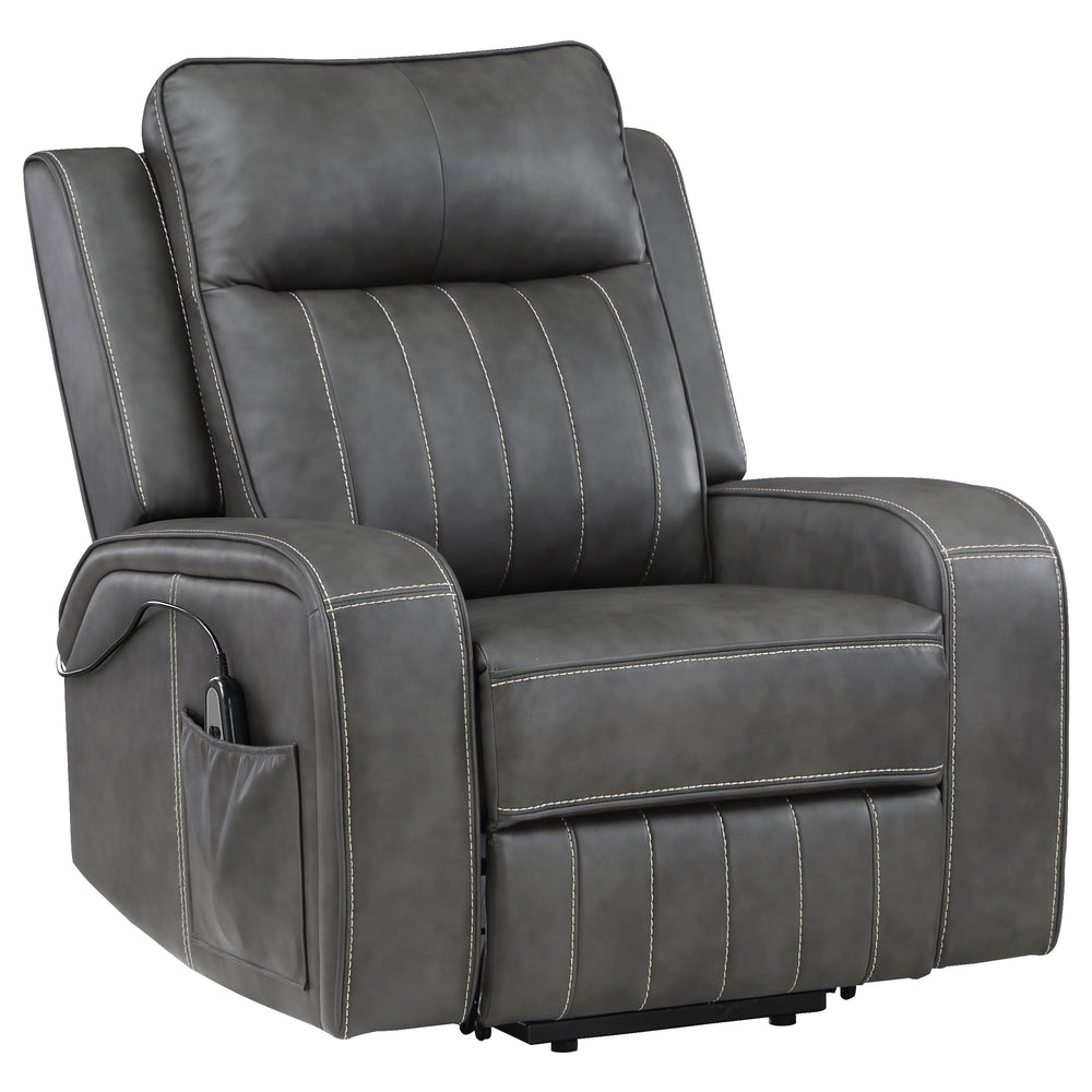 Raelynn - Upholstered Power Lift Recliner Chair - Gray