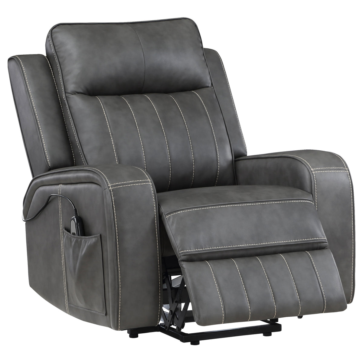 Raelynn - Upholstered Power Lift Recliner Chair - Gray