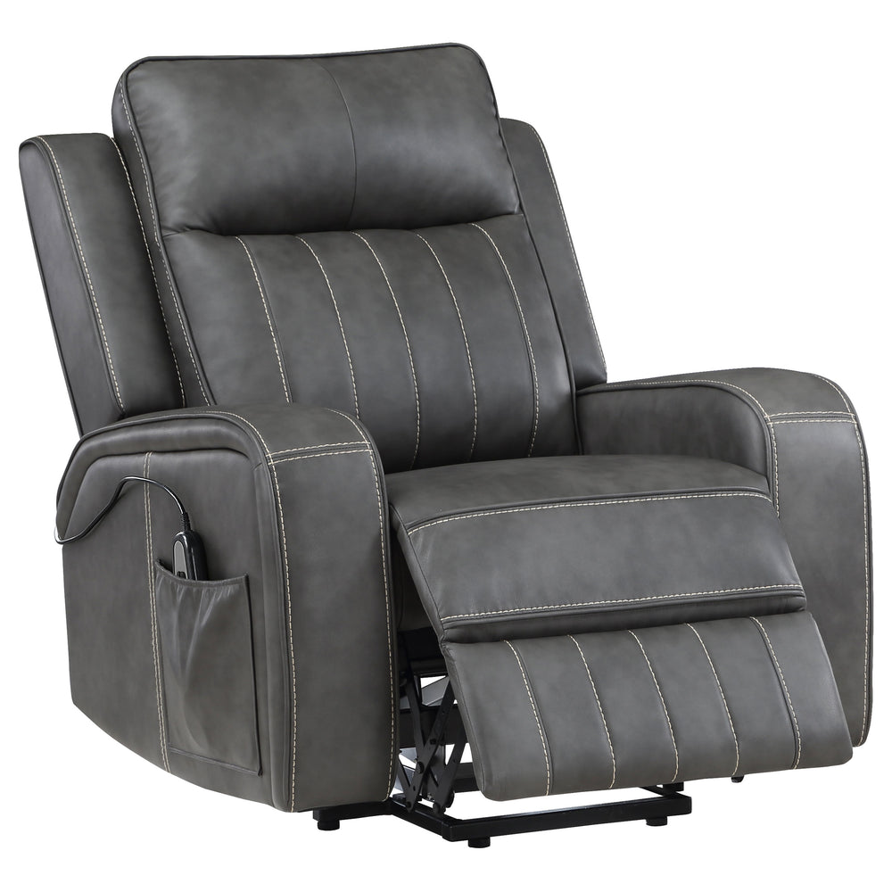Raelynn - Upholstered Power Lift Recliner Chair - Gray