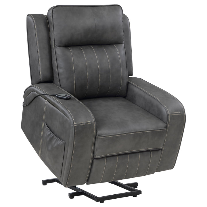 Raelynn - Upholstered Power Lift Recliner Chair - Gray