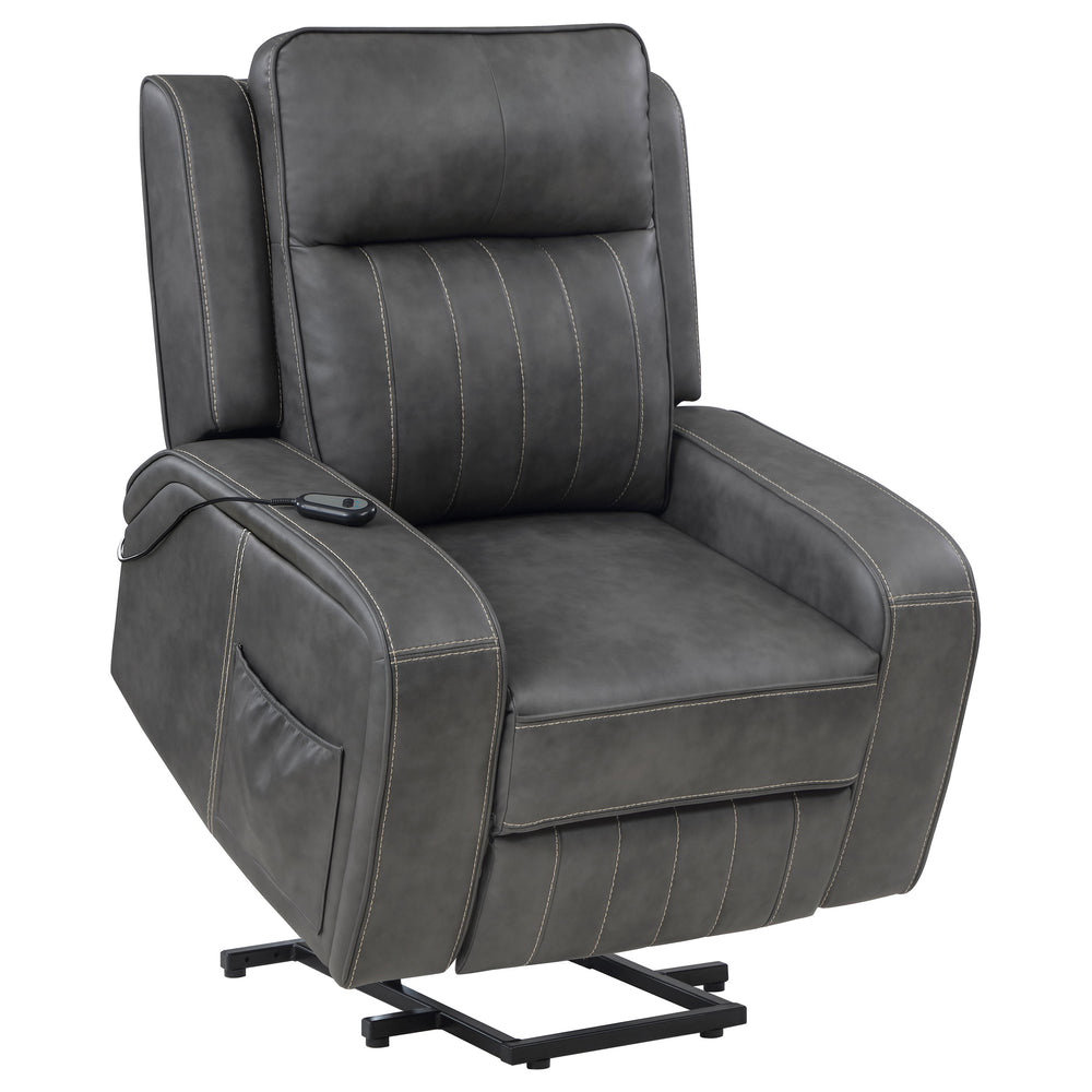 Raelynn - Upholstered Power Lift Recliner Chair - Gray