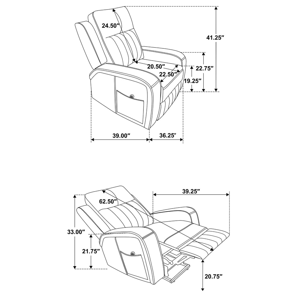Raelynn - Upholstered Power Lift Recliner Chair - Gray