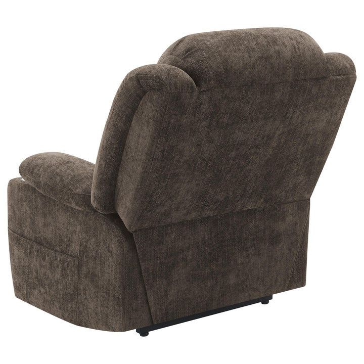 Coaster Furniture 603233P Houston Upholstered Power Lift Recliner Chair Dark Brown