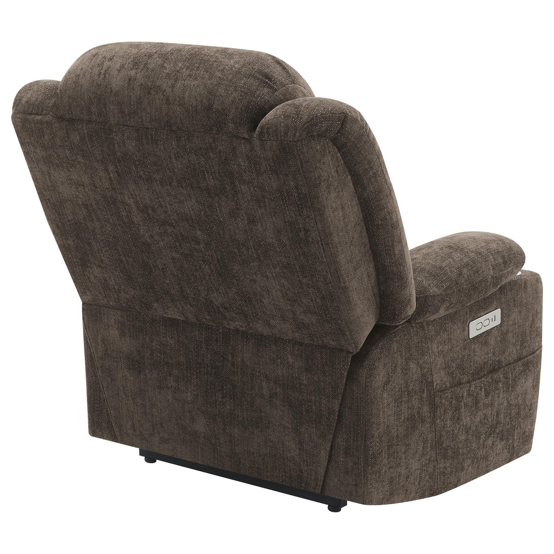 Coaster Furniture 603233P Houston Upholstered Power Lift Recliner Chair Dark Brown