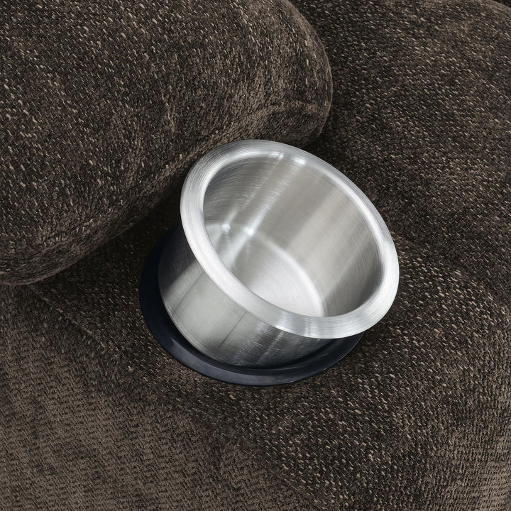 Coaster Furniture 603233P Houston Upholstered Power Lift Recliner Chair Dark Brown