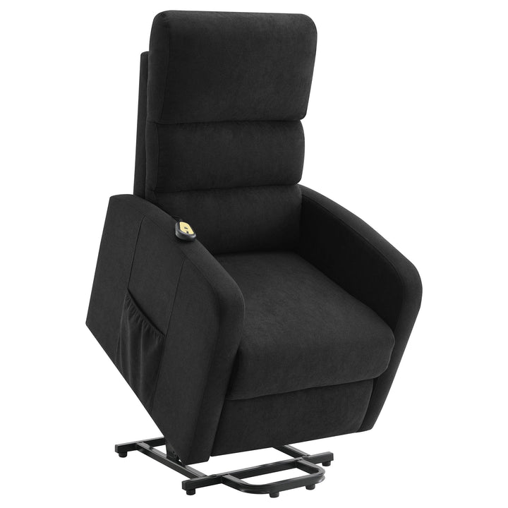 Coaster Furniture 603235P Amsdell Upholstered Power Lift Recliner with Remote Black