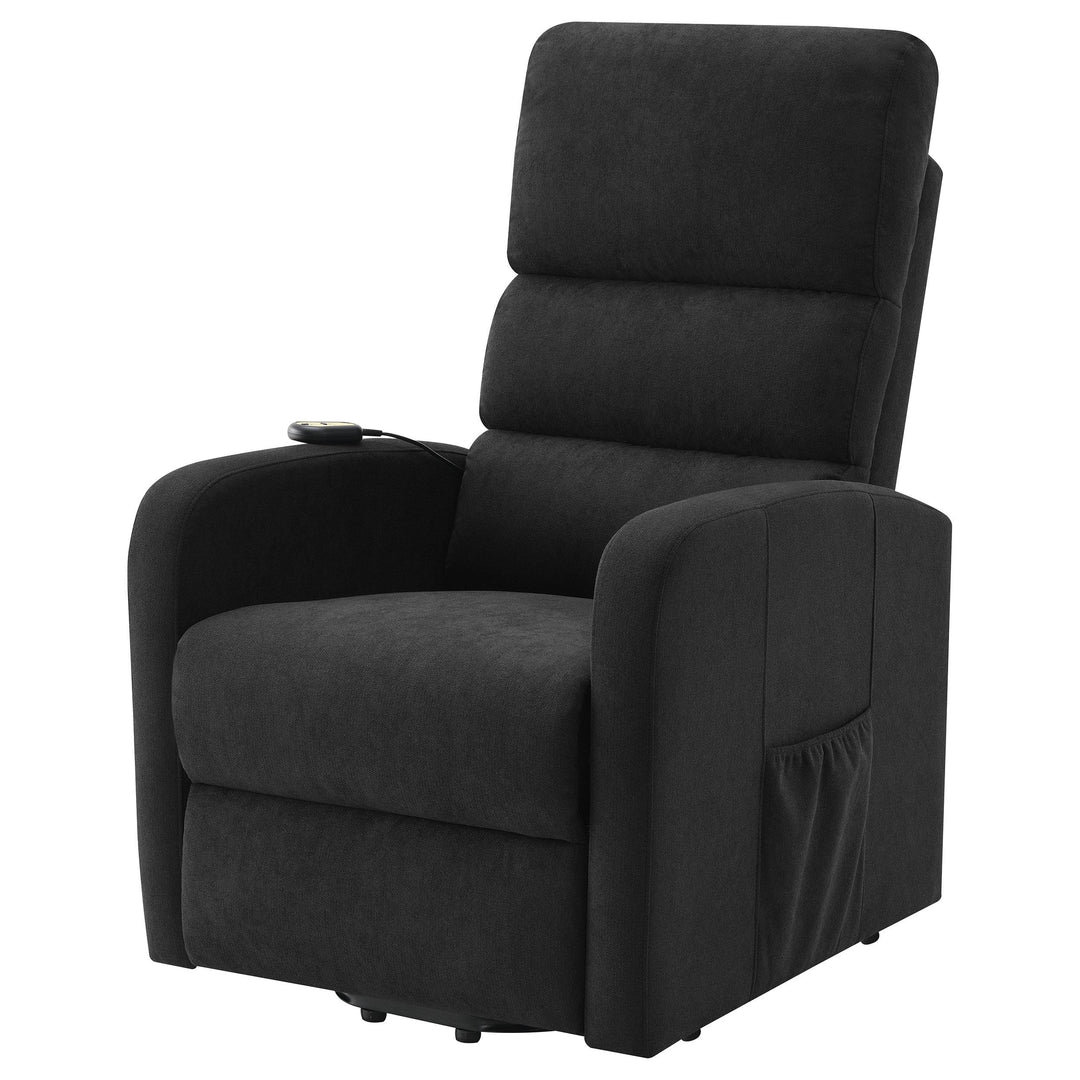 Coaster Furniture 603235P Amsdell Upholstered Power Lift Recliner with Remote Black