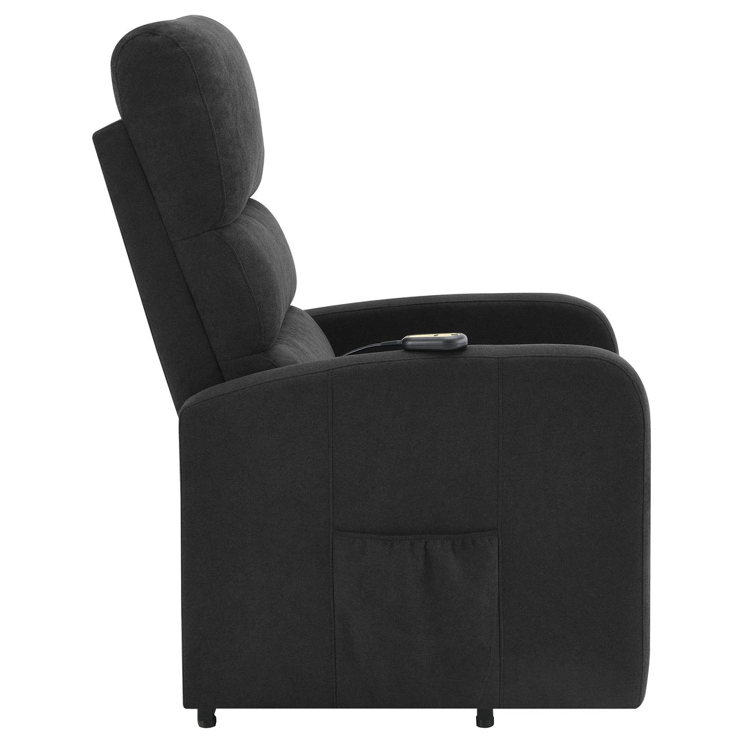 Coaster Furniture 603235P Amsdell Upholstered Power Lift Recliner with Remote Black