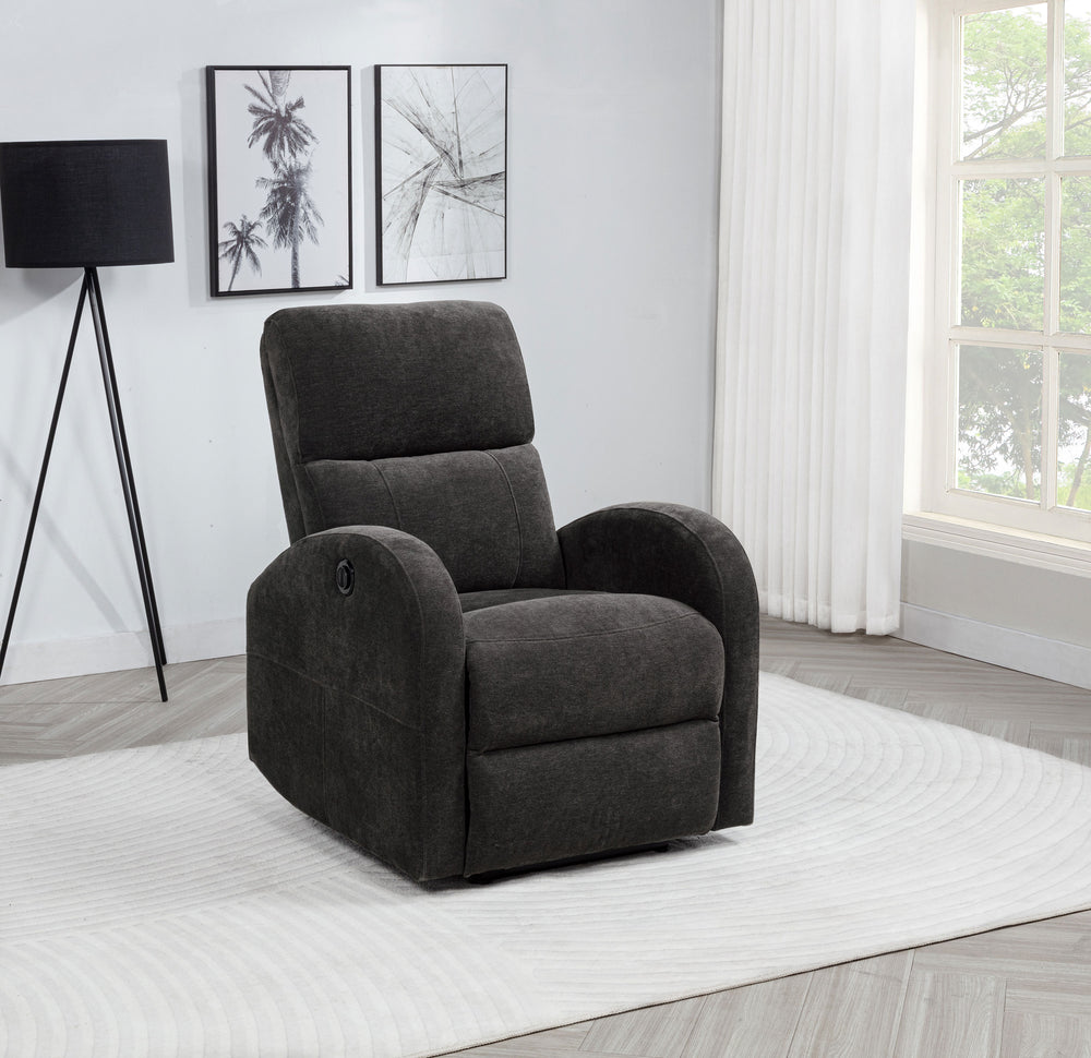 Grant - Fabric Upholstered Power Recliner Chair - Charcoal Gray