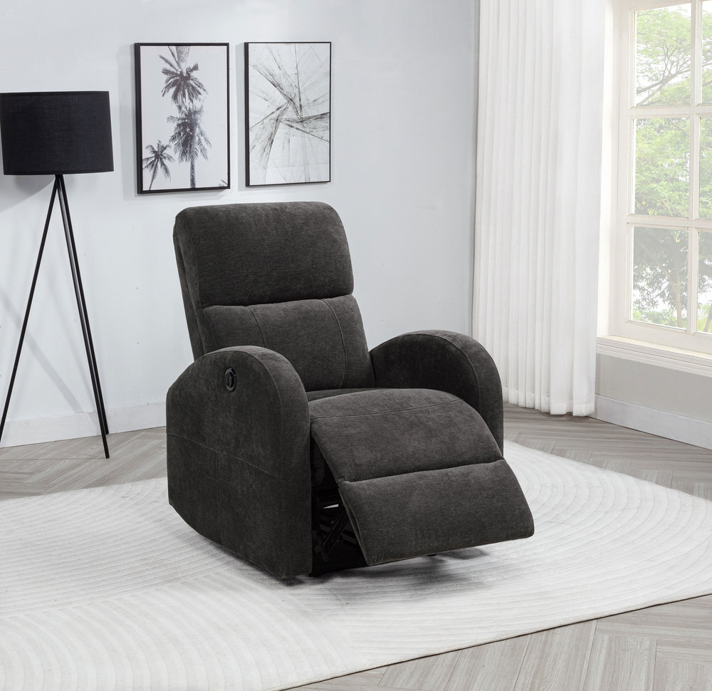 Grant - Fabric Upholstered Power Recliner Chair - Charcoal Gray