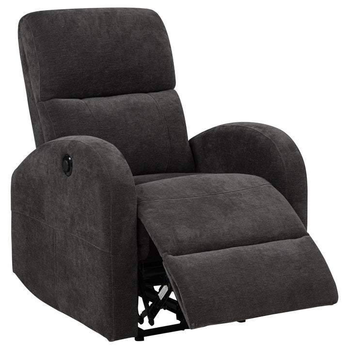 Grant - Fabric Upholstered Power Recliner Chair - Charcoal Gray