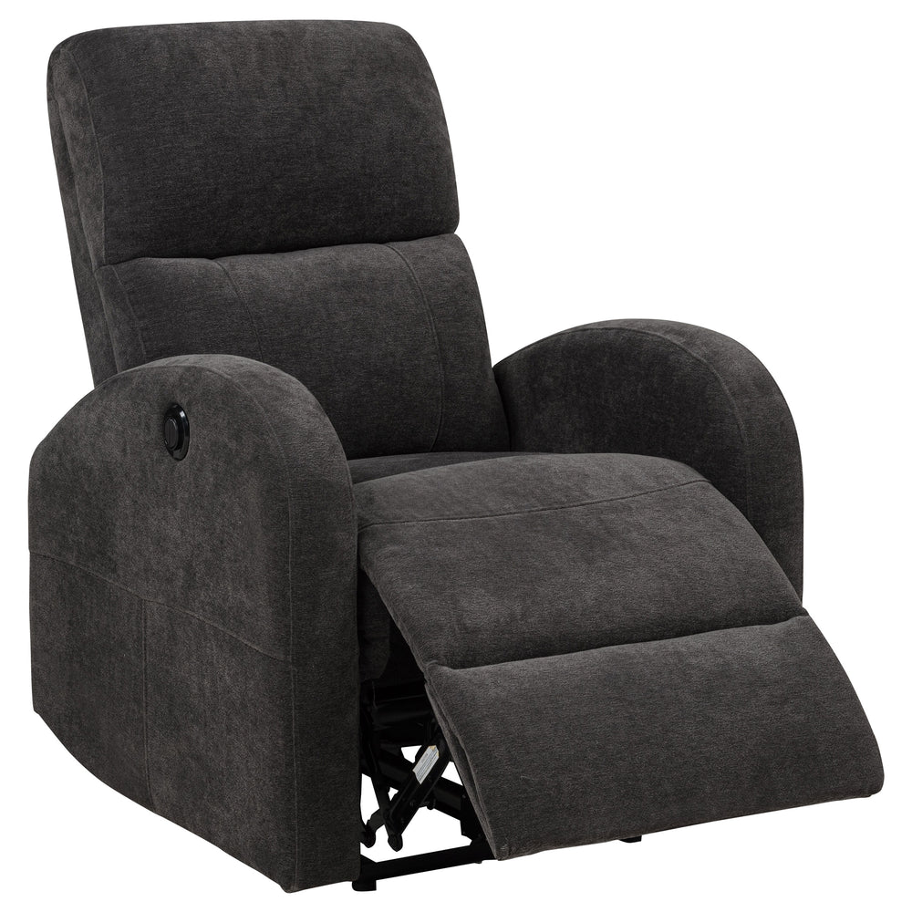 Grant - Fabric Upholstered Power Recliner Chair - Charcoal Gray