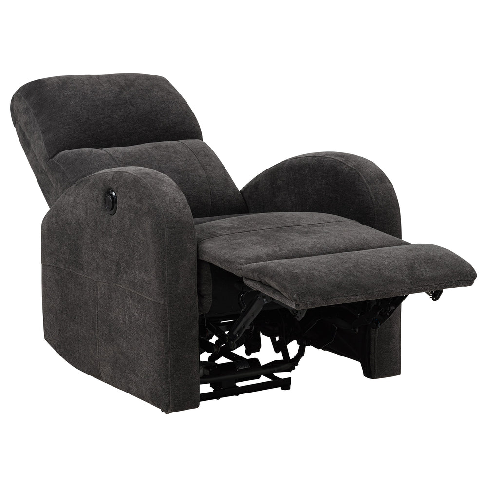 Grant - Fabric Upholstered Power Recliner Chair - Charcoal Gray