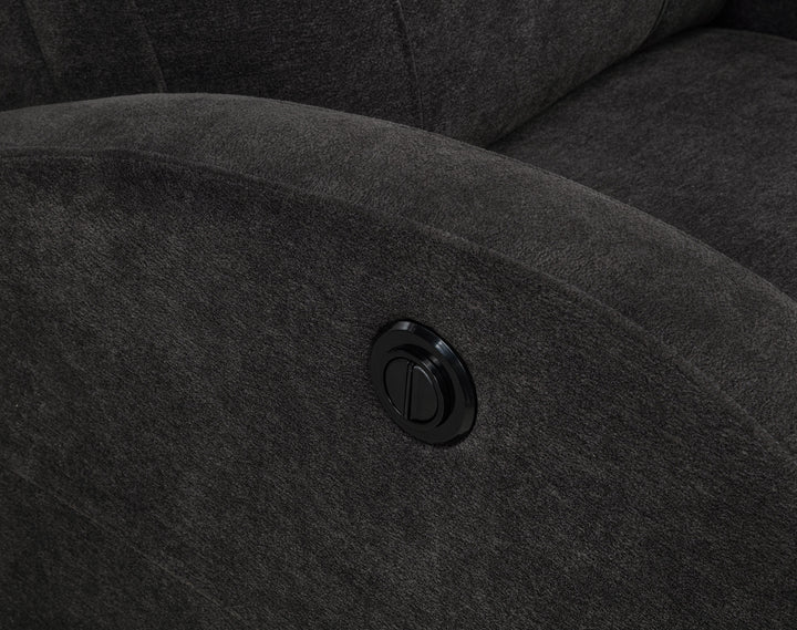 Grant - Fabric Upholstered Power Recliner Chair - Charcoal Gray