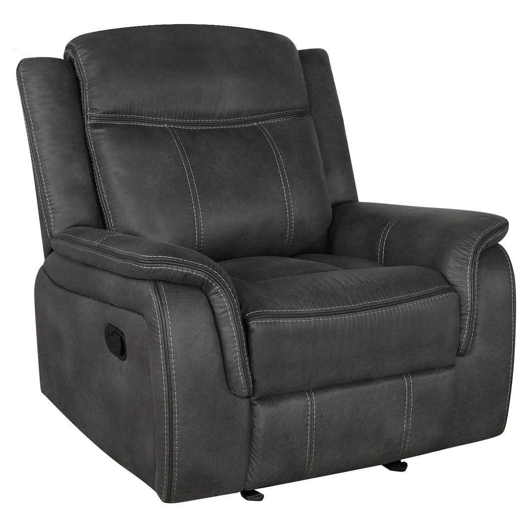 Coaster Furniture 603506 Lawrence Upholstered Padded Arm Glider Recliner Charcoal