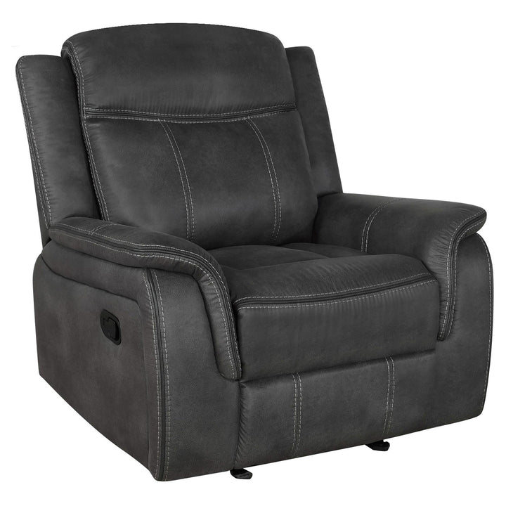Coaster Furniture 603506 Lawrence Upholstered Padded Arm Glider Recliner Charcoal