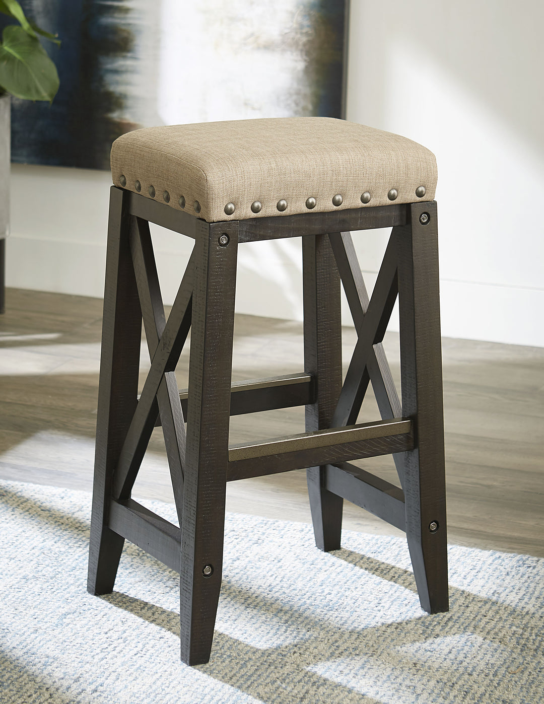 Modus Furniture 7Yc968U Yosemite Solid Wood Upholstered Bar Stool In Cafe
