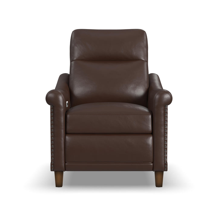 Elizabeth Leather Power Recliner with Power Headrest in Brunette